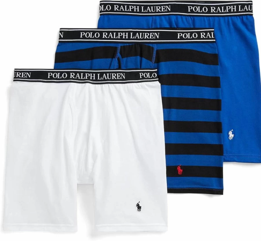 POLO RALPH LAUREN Men's Classic Fit Stretch Boxer Briefs 3-Pack - Trunks & Long Leg Options