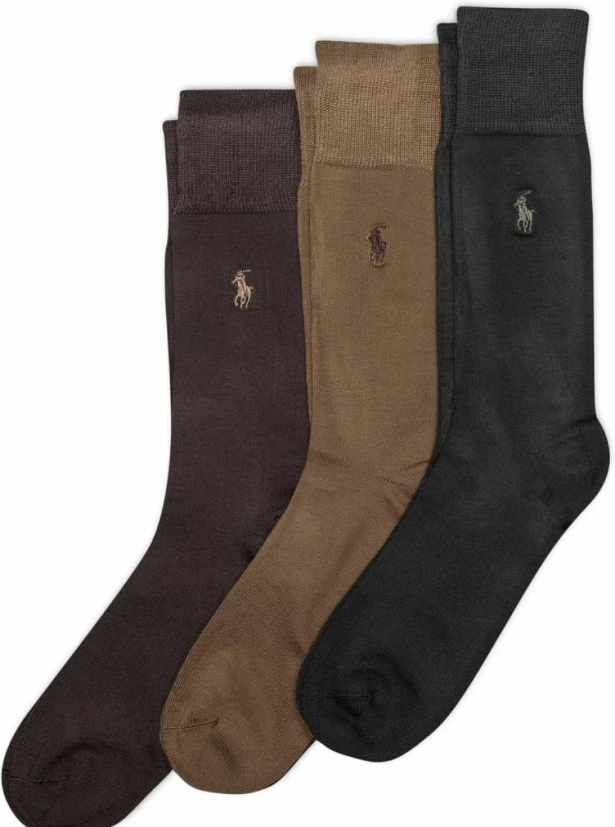 POLO RALPH LAUREN Men's Dress Socks 3-Pack - Super Soft Crew Socks with Reinforced Heel & Toe for Comfort & Durability