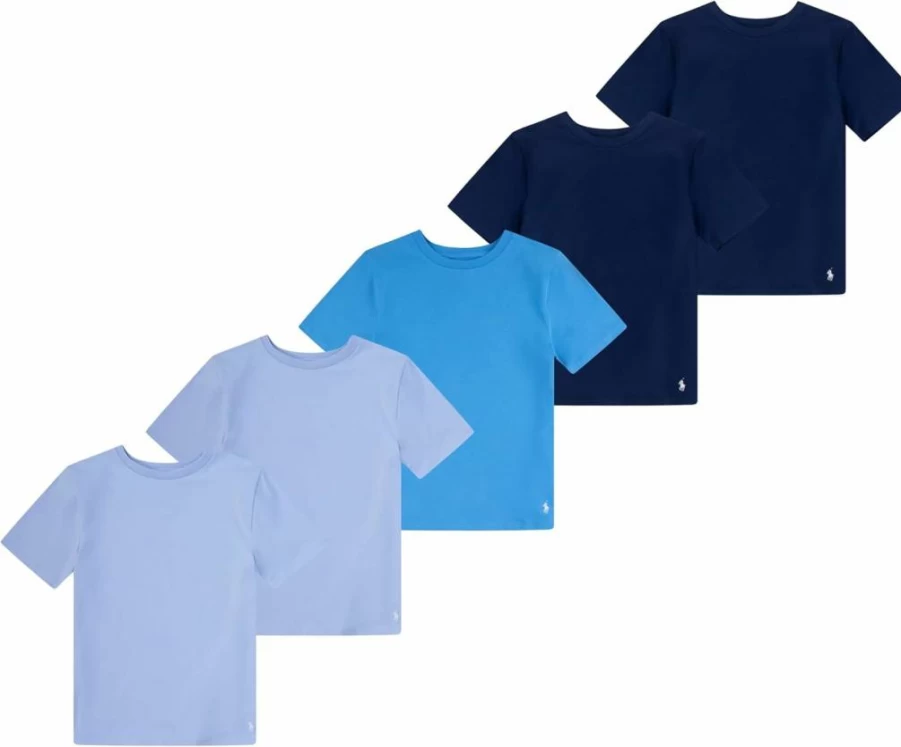 POLO RALPH LAUREN Boys' Cotton Multi-Pack Crew Neck Short Sleeve Undershirts