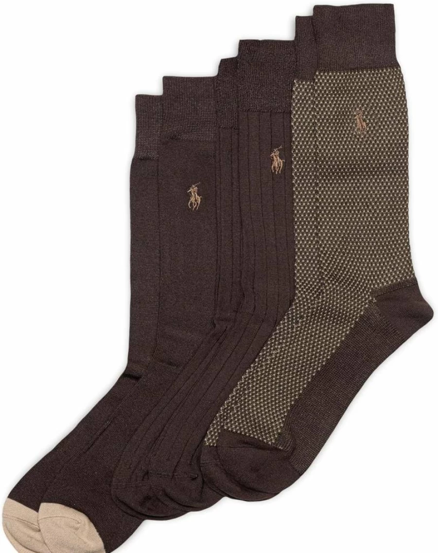 POLO RALPH LAUREN Men's Dress Socks 3-Pack - Super Soft Birdseye Cotton, Embroidered Pony Logo, Reinforced Heel & Toe for Comfort